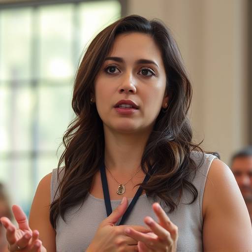 Foto de Ana López dando el testimonio