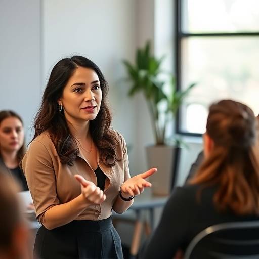 Foto de Ana Rodríguez impartiendo el curso