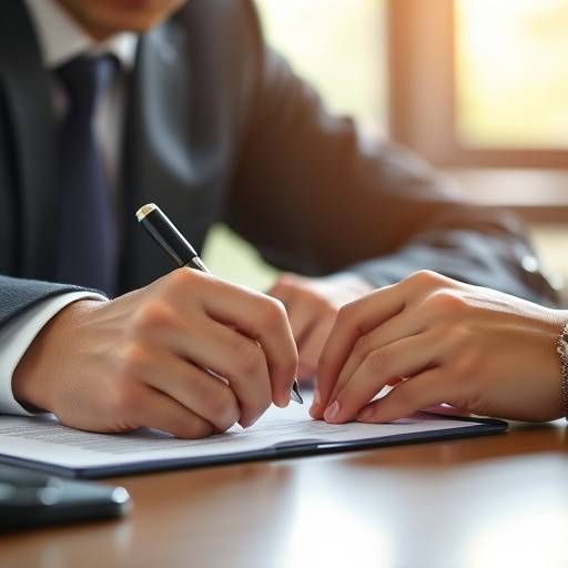 Persona firmando un acuerdo legal